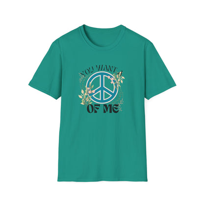 Peace of Me T-Shirt — Floral Peace Sign "You Want a Piece of Me" Graphic Tee