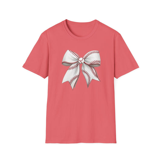 Baseball Bow Shirt – Cute Baseball Graphic Tee for Women | Softball Bow Game Day Shirt | Sports Mom Trendy T-Shirt