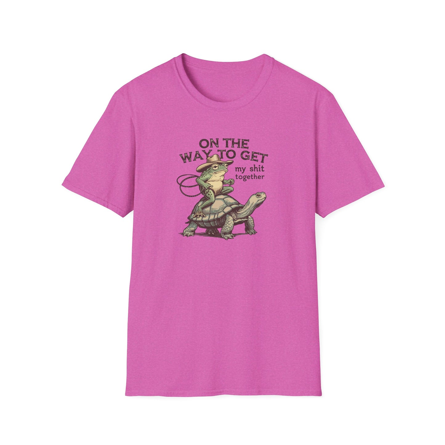 Funny Frog & Turtle T-Shirt – “On the Way to Get My Sh*t Together” Graphic Tee | Unisex Casual Humor Shirt