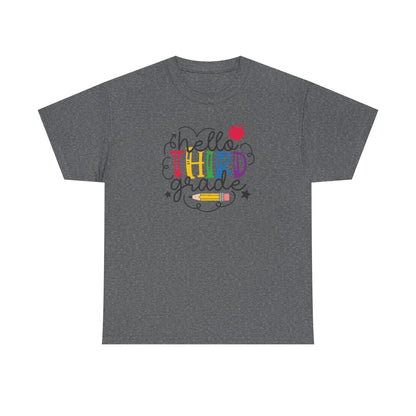 Hello Third Grade Shirt | 3rd Grade Teacher T-Shirt