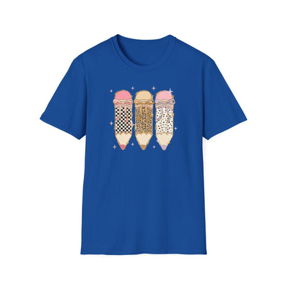 Coquette Pencil Teacher Shirt | Bow Pencil Teacher T-Shirt | Pink Leopard Checkered School Shirt