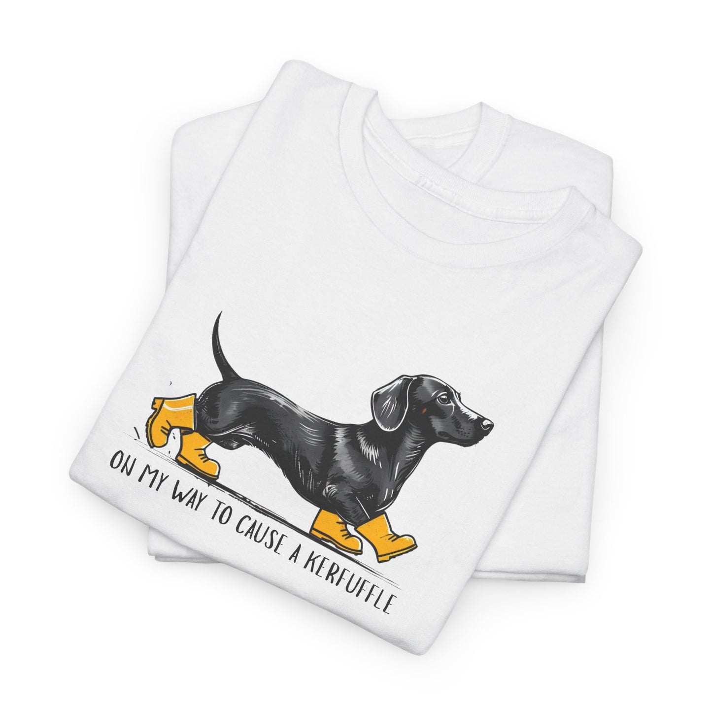 Funny Dachshund Shirt – “On My Way to Cause a Kerfuffle” Tee | Cute Wiener Dog Shirt