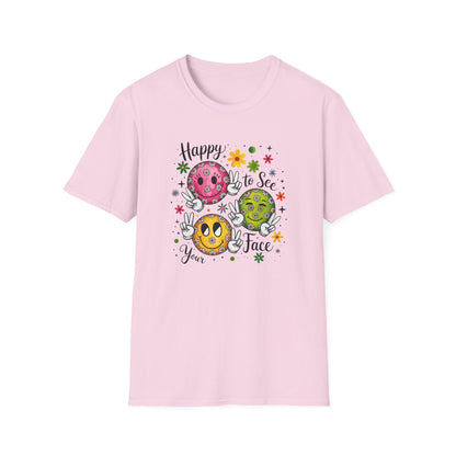 Groovy Retro Smiley Face T-Shirt – Happy to See Your Face | Vintage 70s Aesthetic Tee