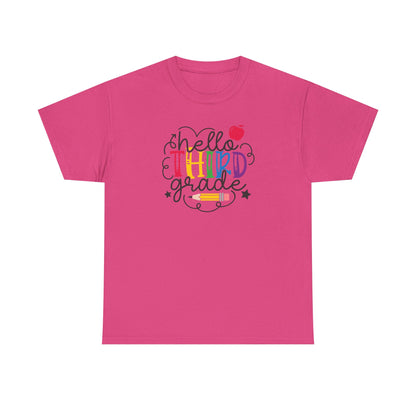 Hello Third Grade Shirt | 3rd Grade Teacher T-Shirt