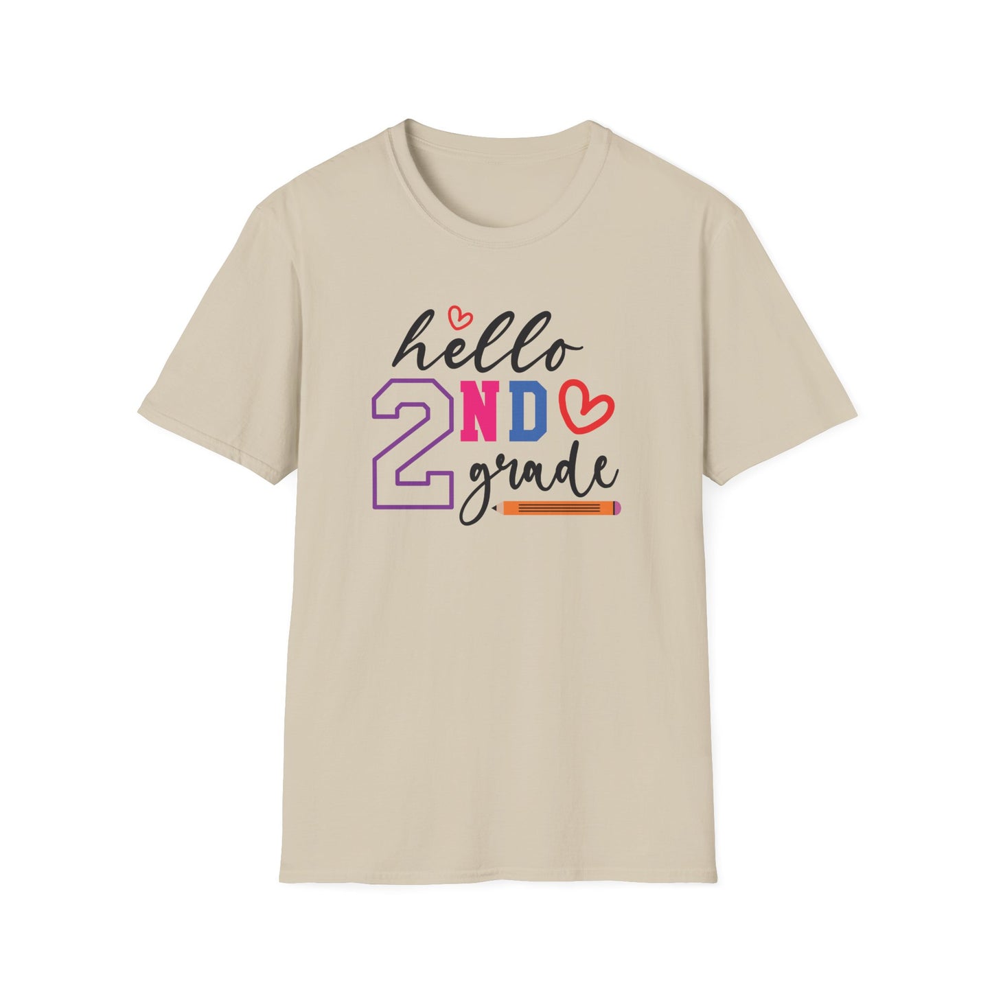 Hello Grade Teacher Shirts | Retro Back to School Graphic Tees | Preschool, Pre-K, Kindergarten, First, Second & Third Grade Teacher Shirt | Gildan 64000 Softstyle Tee