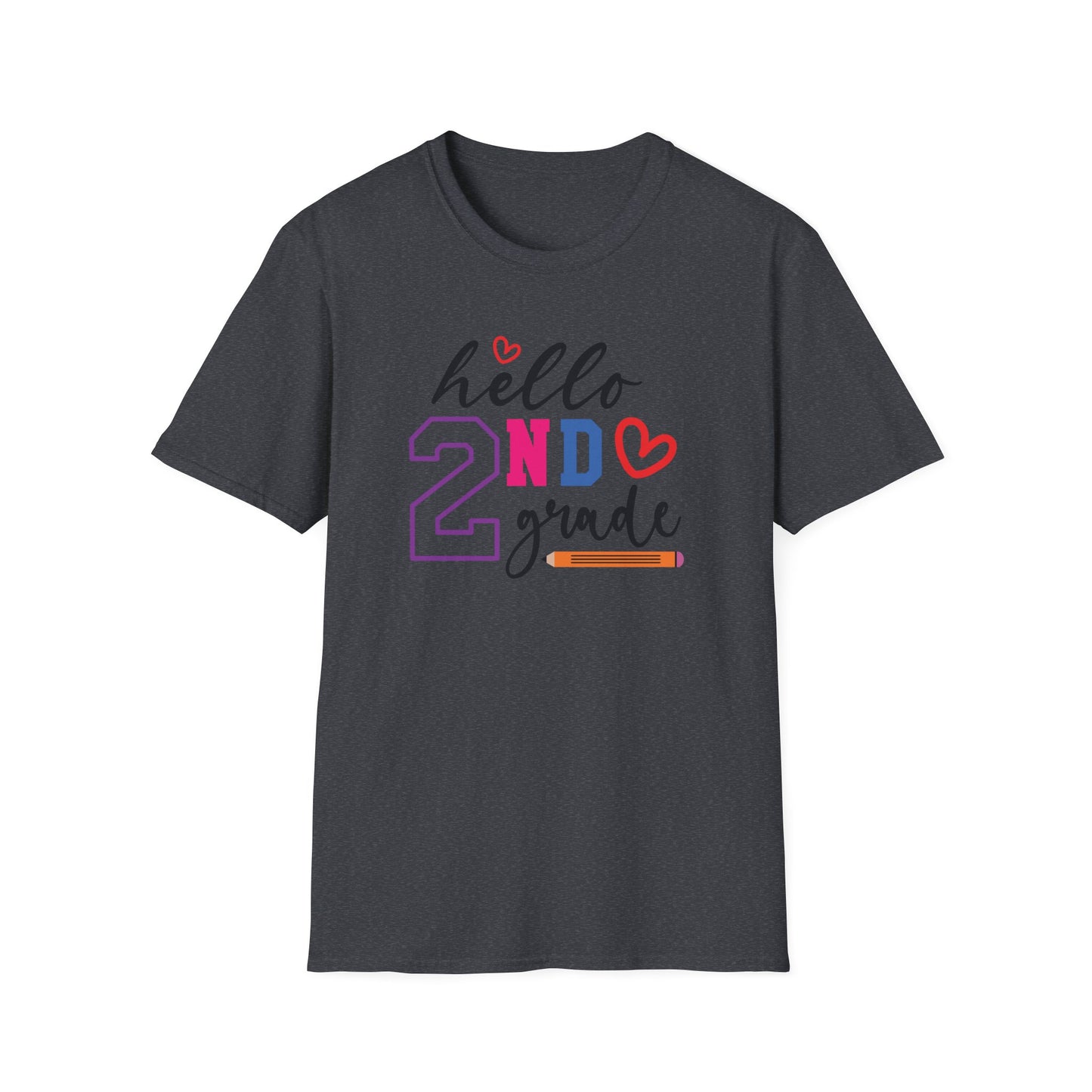 Hello Grade Teacher Shirts | Retro Back to School Graphic Tees | Preschool, Pre-K, Kindergarten, First, Second & Third Grade Teacher Shirt | Gildan 64000 Softstyle Tee