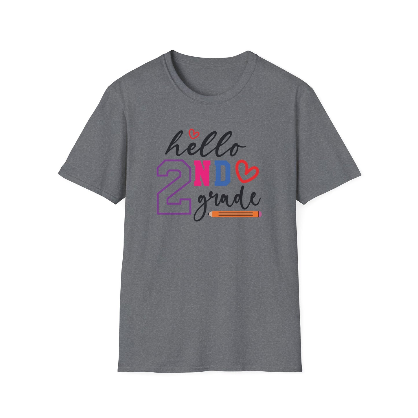 Hello Grade Teacher Shirts | Retro Back to School Graphic Tees | Preschool, Pre-K, Kindergarten, First, Second & Third Grade Teacher Shirt | Gildan 64000 Softstyle Tee