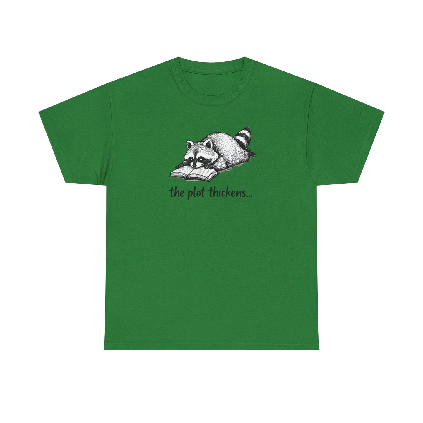Raccoon "The Plot Thickens" Graphic Tee - Funny Book Lover Tee