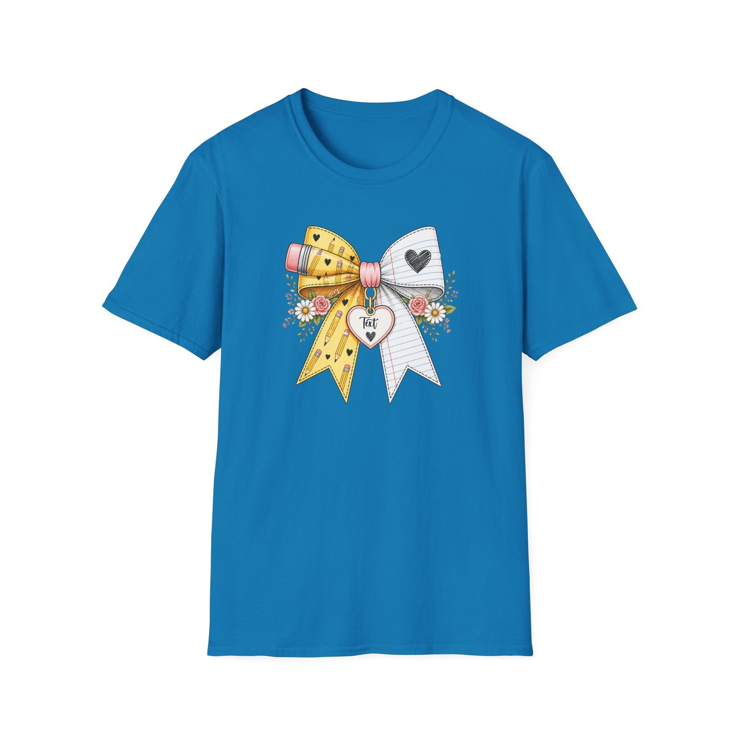 Personalized Teacher Bow Shirt | Custom Teacher Name Heart Tee