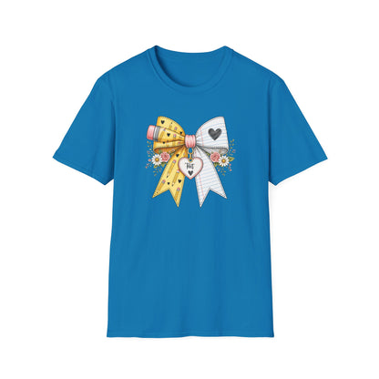 Personalized Teacher Bow Shirt | Custom Teacher Name Heart Tee