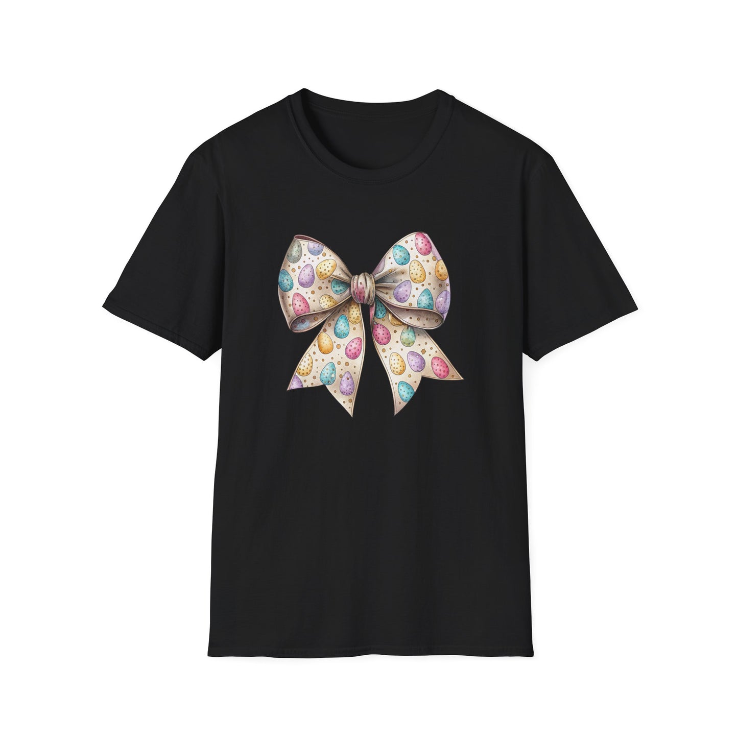 Pastel Easter Bow Shirt, Cute Spring Graphic Tee, Easter Egg Ribbon T-Shirt, Coquette Easter Outfit, Soft Aesthetic Bunny Season Tee, Women’s Spring Gift
