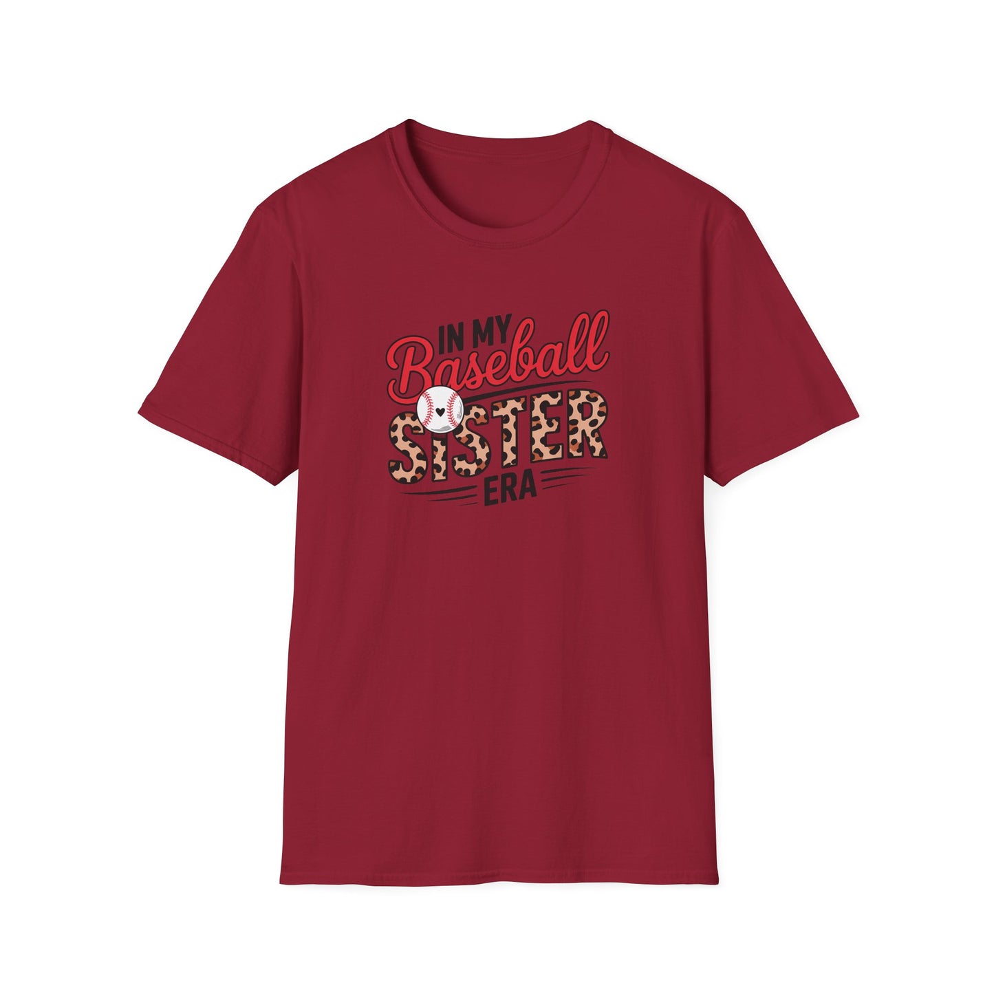 In My Baseball Sister Era Shirt – Trendy Baseball Sister Tee | Game Day Outfit | Leopard Baseball Graphic T-Shirt for Women & Girls