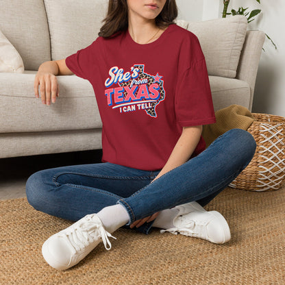 She’s From Texas I Can Tell Shirt | Retro Western Texas Graphic Tee | Southern Cowgirl T-Shirt