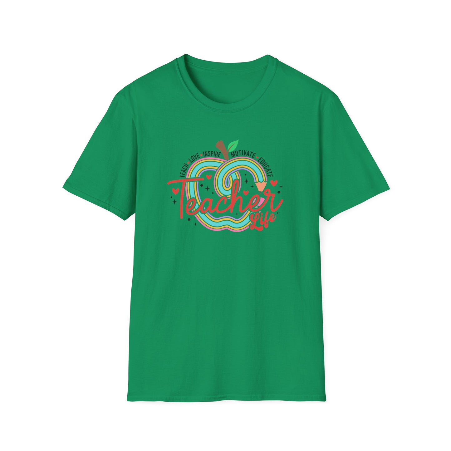 Teacher Life – Cute Apple Graphic Teacher Tee