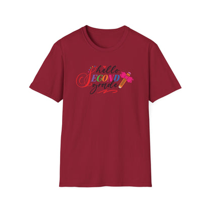 Hello Grade Teacher Shirts | Retro Back to School Graphic Tees | Preschool, Pre-K, Kindergarten, First, Second & Third Grade Teacher Shirt | Gildan 64000 Softstyle Tee