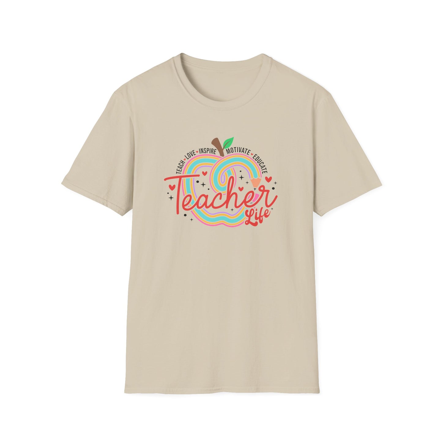 Teacher Life – Cute Apple Graphic Teacher Tee