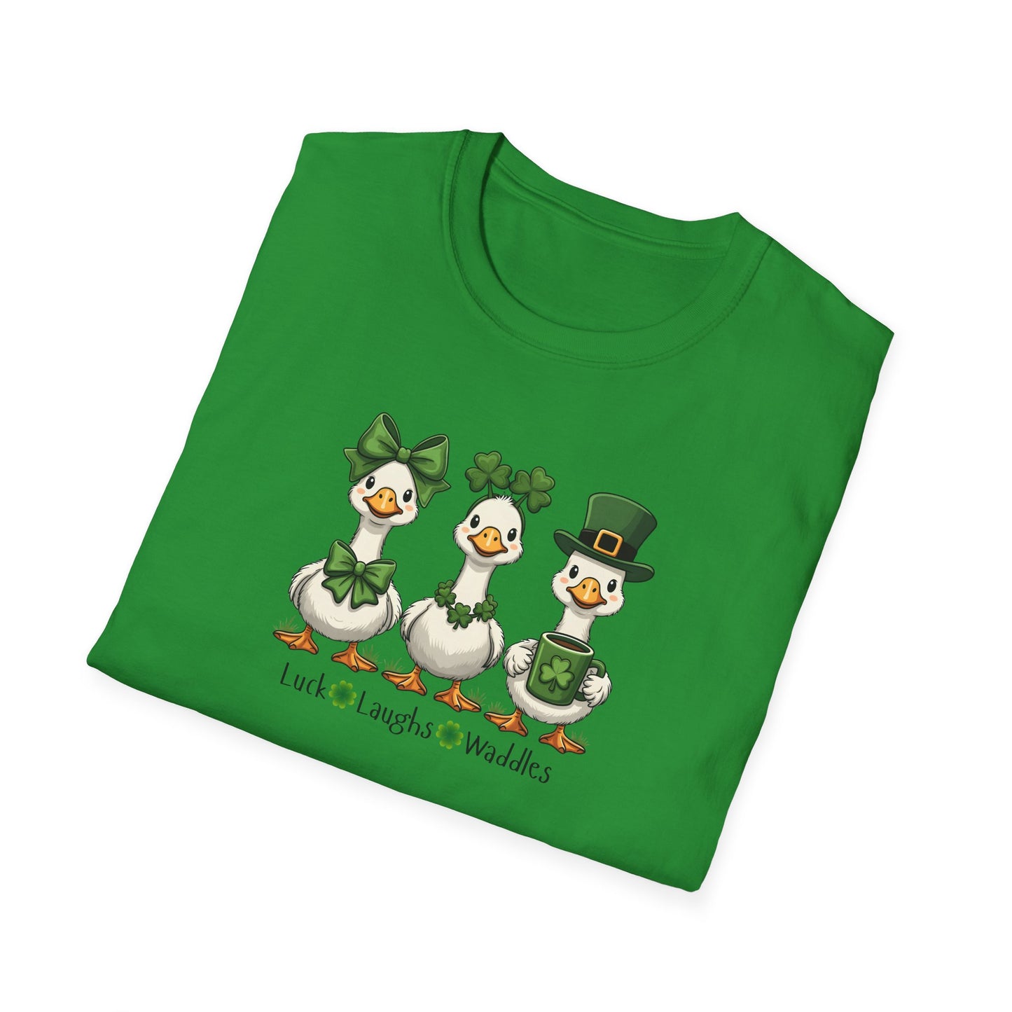 St. Patrick's Day Duck Trio T‑Shirt — Cute Irish Ducks with Shamrocks