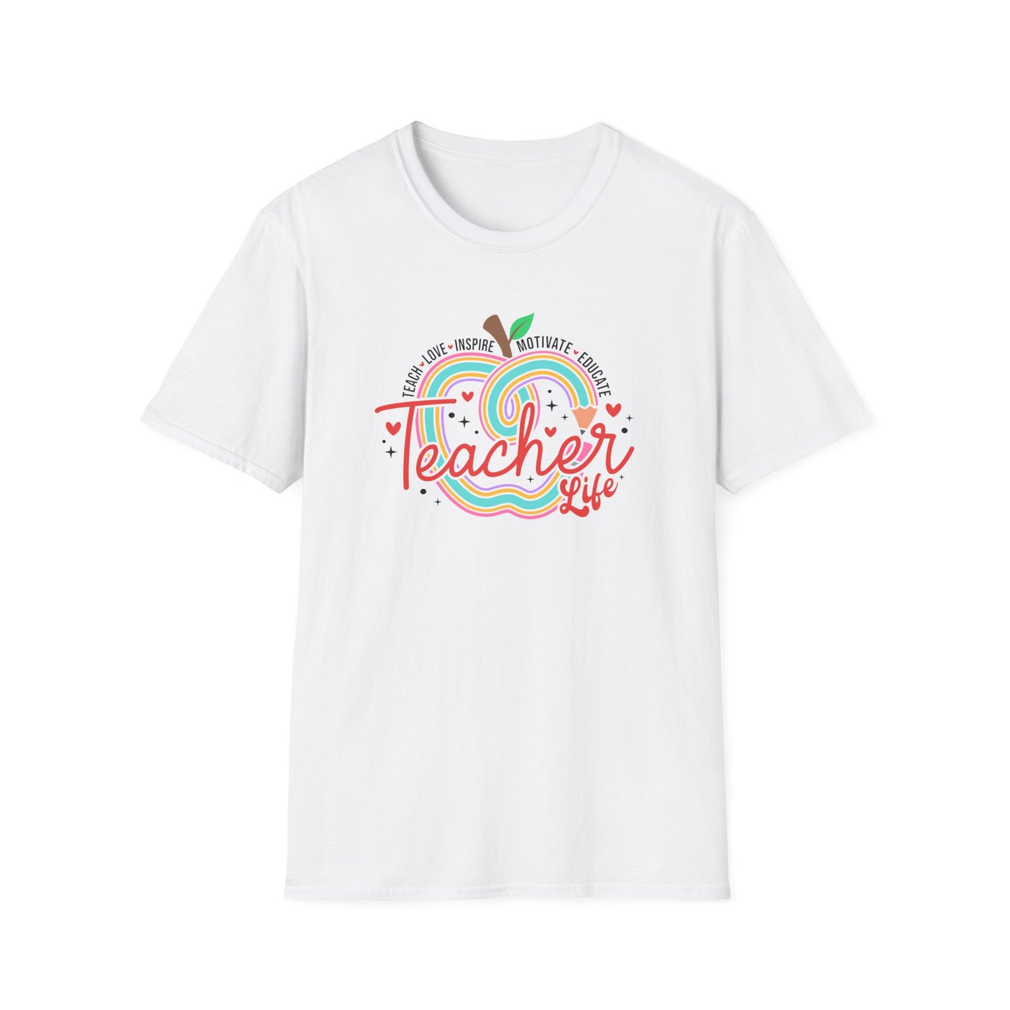 Teacher Life – Cute Apple Graphic Teacher Tee