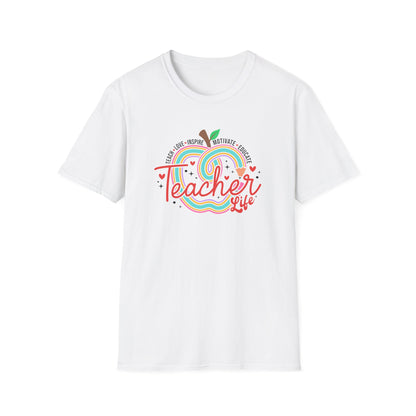 Teacher Life – Cute Apple Graphic Teacher Tee