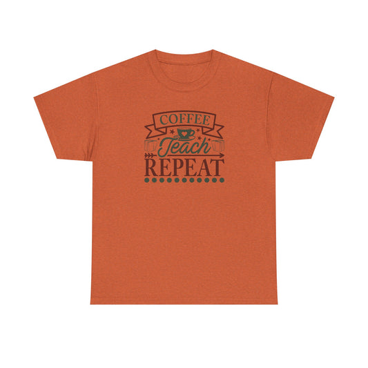 Coffee Teach Repeat Shirt | Vintage Teacher T-Shirt | Coffee Lover Teacher Gift | Back To School Teacher Tee | Educator Shirt