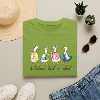 Back to School Ducklings T-Shirt — "Welcome back to school"