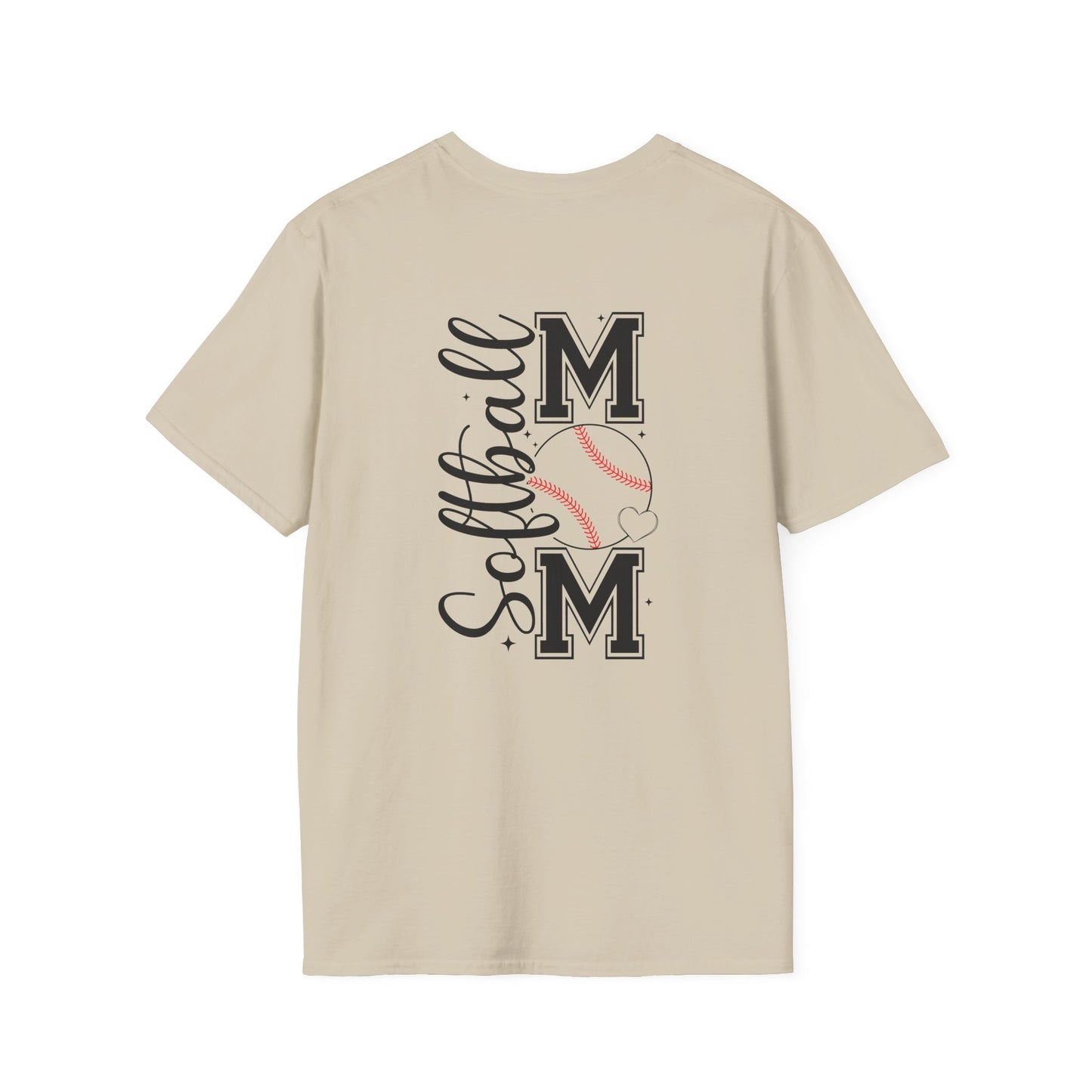 Softball Mom Front & Back Shirt – Trendy Softball Mom Graphic Tee, Double-Sided Game Day Shirt, Sports Mom Gift, Softball Season Apparel
