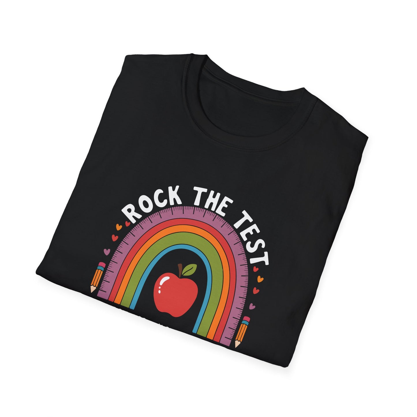 3rd Grade State Testing Teacher Shirt – “Rock The Test - Third Grade” Graphic Tee, Cute Educator T-Shirt, Funny Classroom Apparel