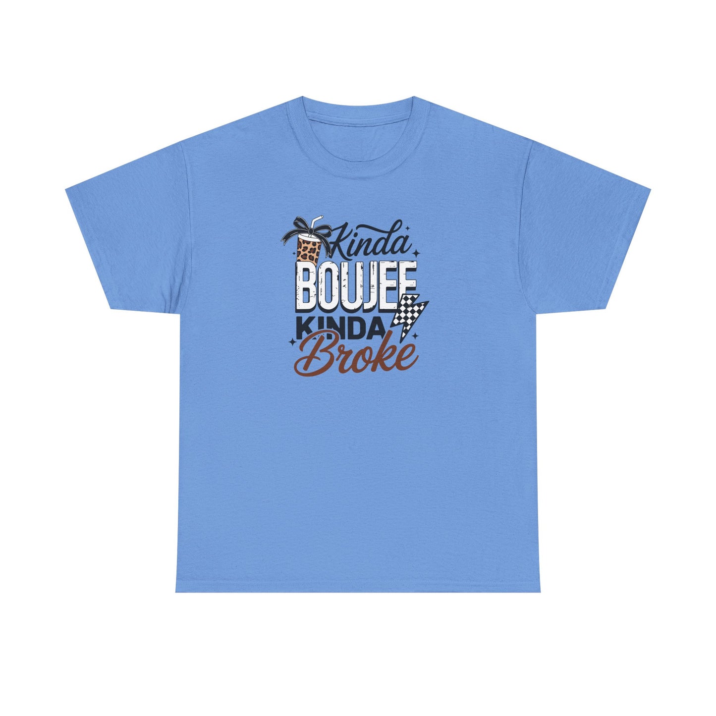 Boujee Broke Shirt – Funny Coffee Lover Graphic Tee, Trendy Leopard Print Boujee Tee