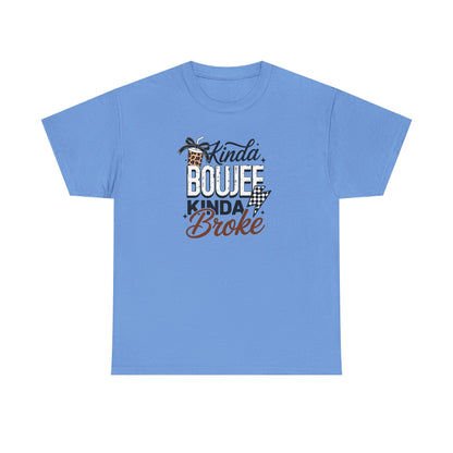 Boujee Broke Shirt – Funny Coffee Lover Graphic Tee, Trendy Leopard Print Boujee Tee