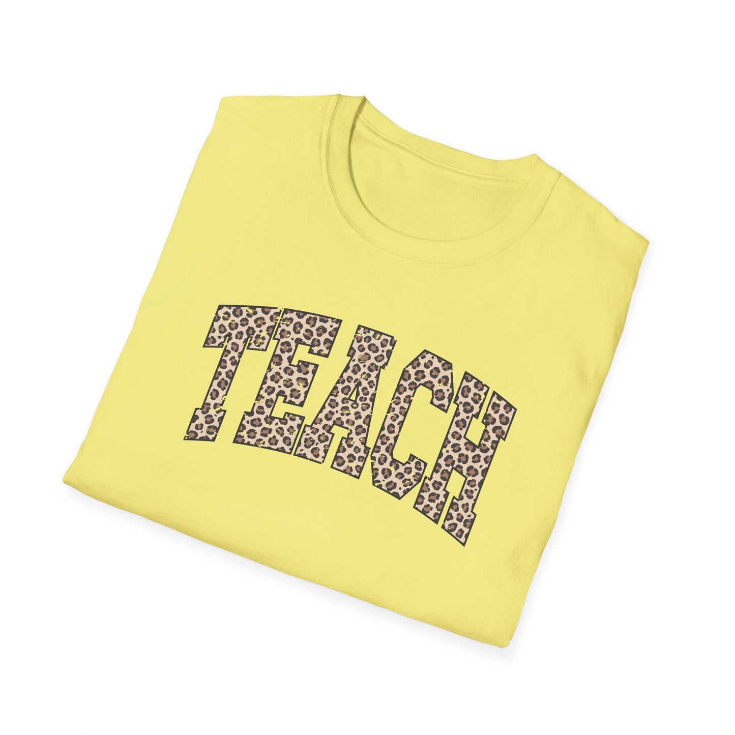 Leopard Print TEACH Shirt – Cute Teacher T-Shirt for Women – Back to School Graphic Tee – Teacher Appreciation Gift – Trendy Educator Shirt