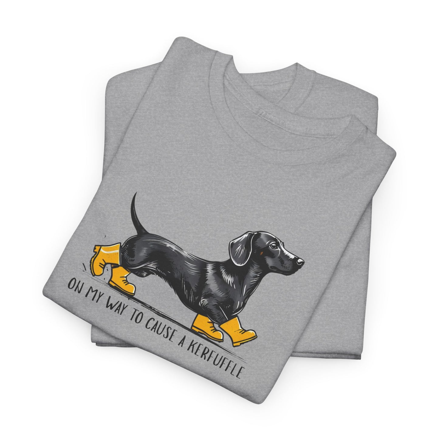 Funny Dachshund Shirt – “On My Way to Cause a Kerfuffle” Tee | Cute Wiener Dog Shirt