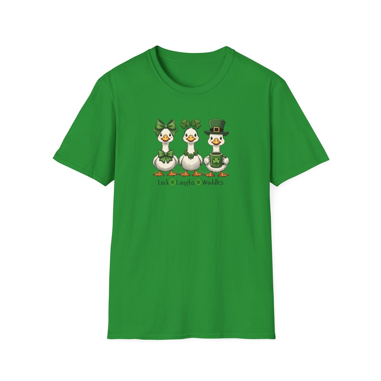 St. Patrick's Day Duck Trio T‑Shirt — Cute Irish Ducks with Shamrocks