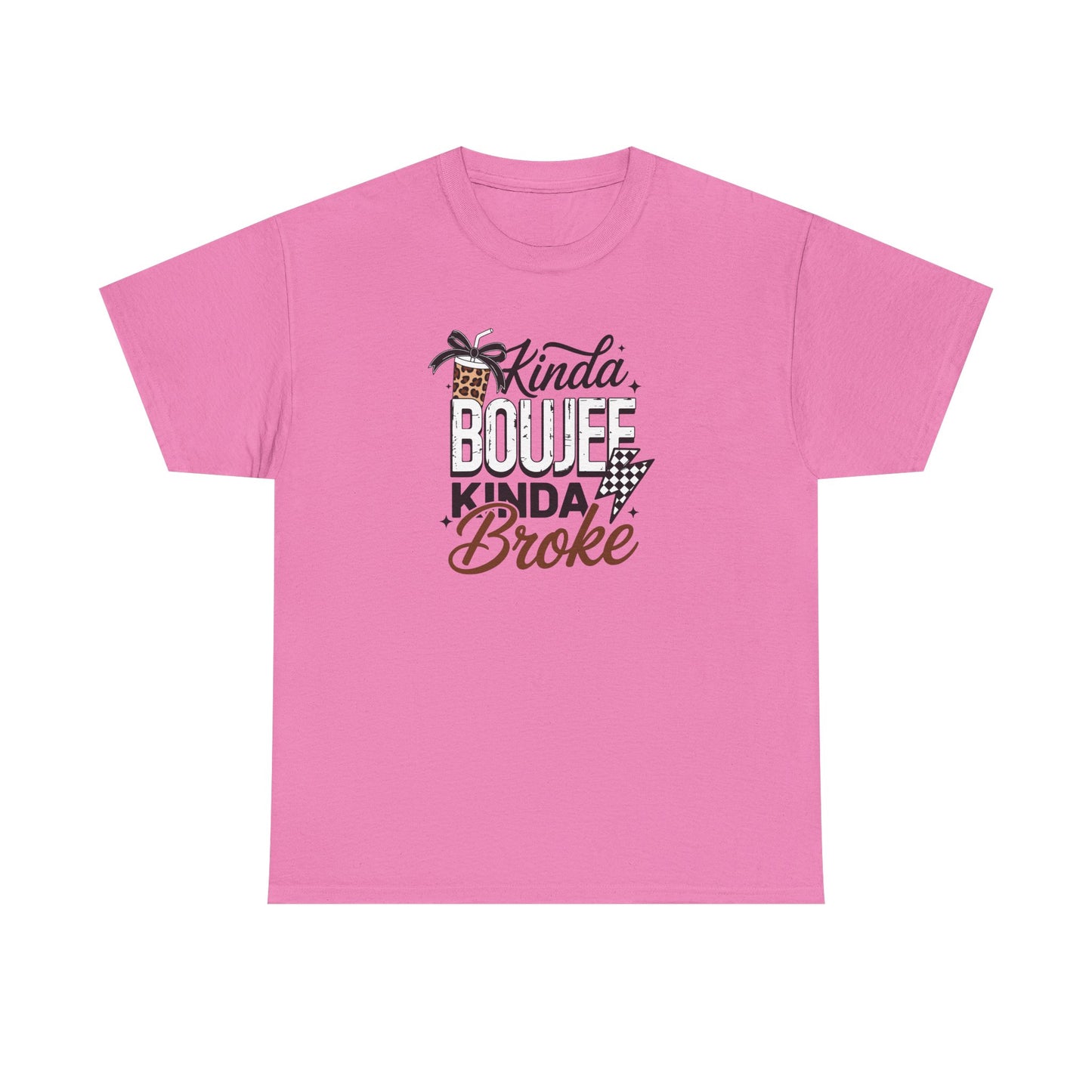 Boujee Broke Shirt – Funny Coffee Lover Graphic Tee, Trendy Leopard Print Boujee Tee