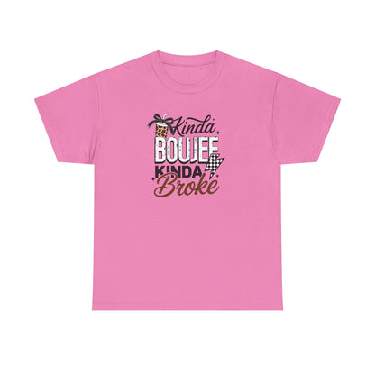 Boujee Broke Shirt – Funny Coffee Lover Graphic Tee, Trendy Leopard Print Boujee Tee