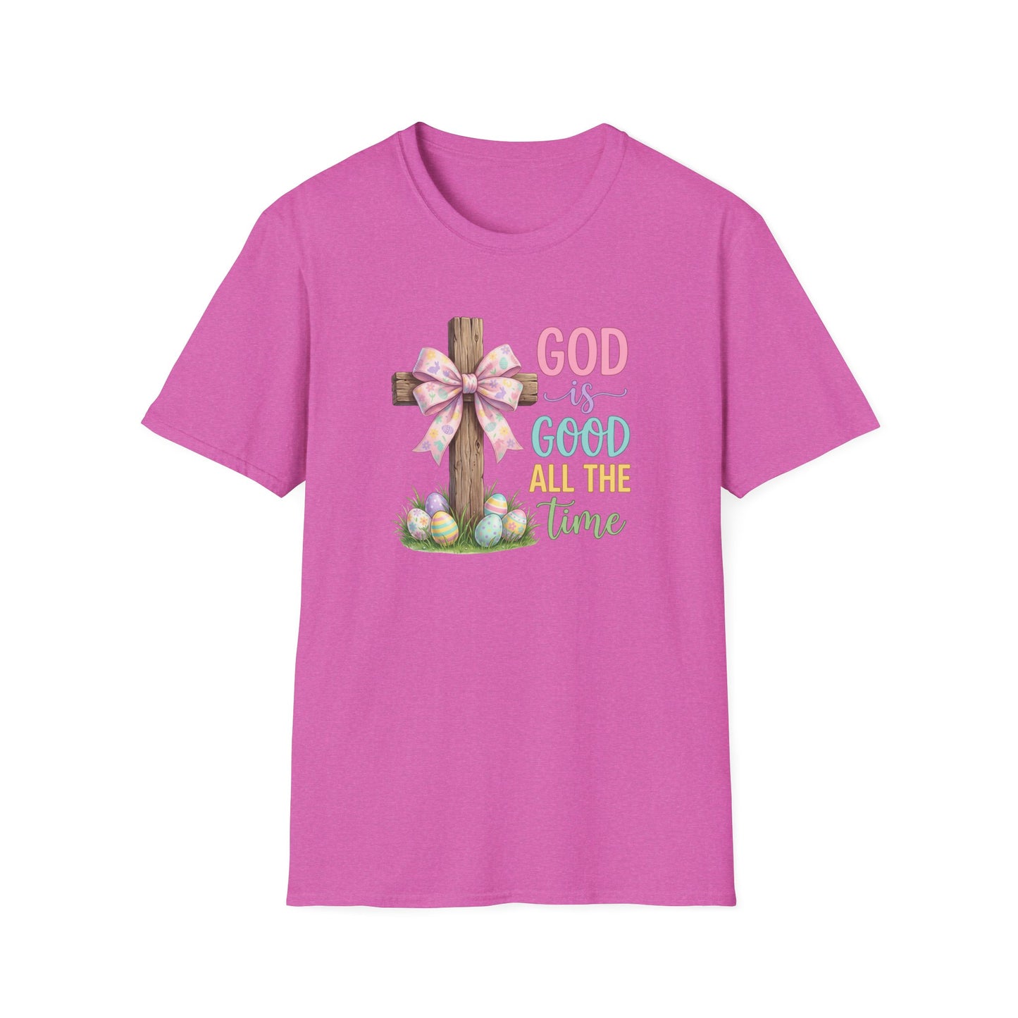 God Is Good All The Time Easter Shirt – Christian Easter Cross Tee, Faith Based Spring Shirt, Religious Easter T-Shirt for Women