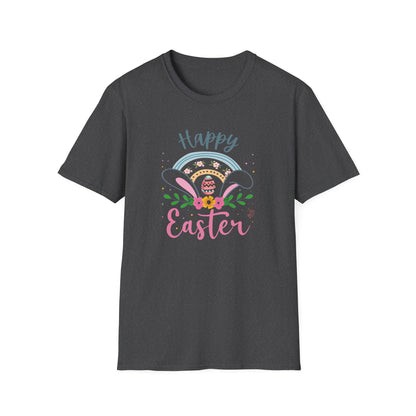 Happy Easter Shirt, Pastel Easter Bunny Ears Tee, Cute Spring Graphic T-Shirt, Easter Egg Floral Shirt, Women’s Easter Outfit, Bunny Lover Gift