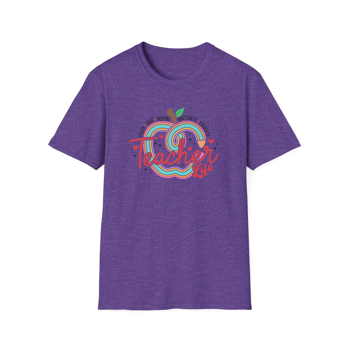 Teacher Life – Cute Apple Graphic Teacher Tee