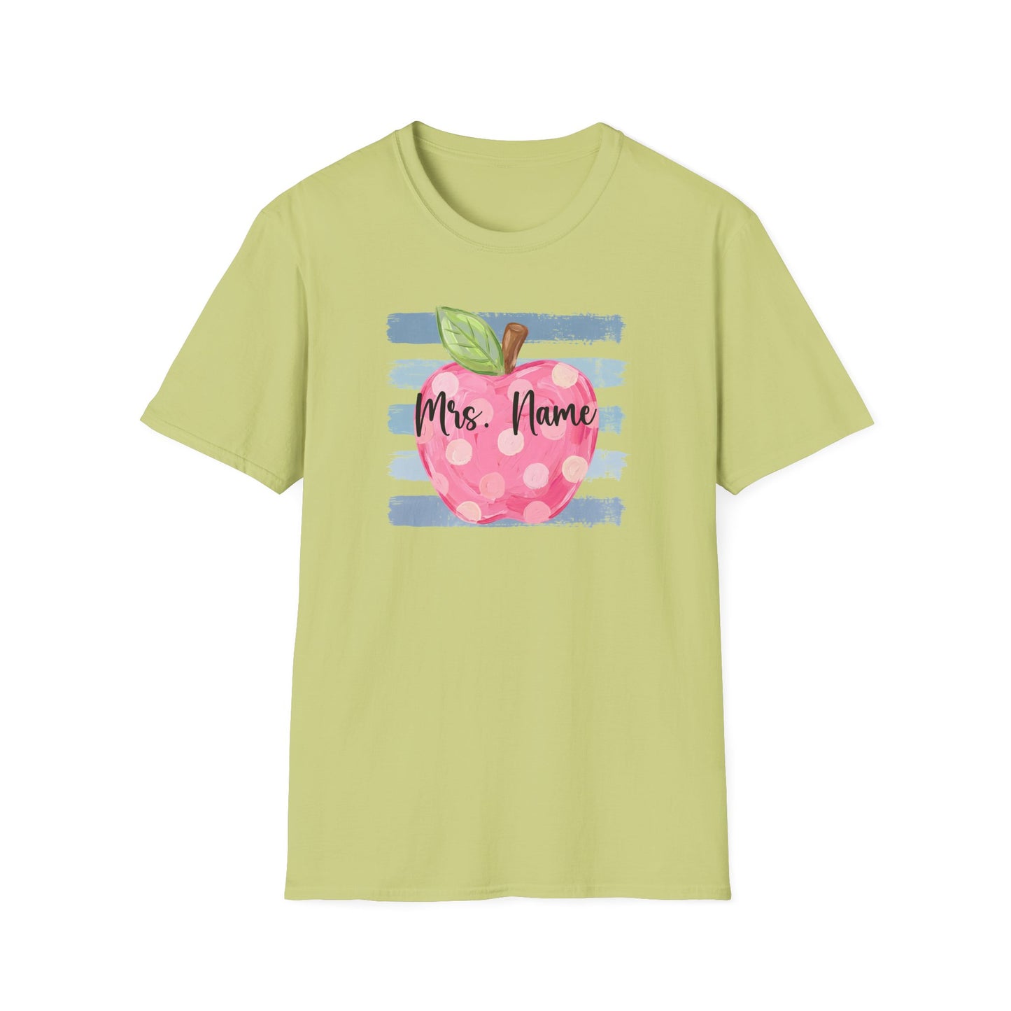 Personalized Teacher Apple Shirt | Custom Teacher Name or Grade Level T-Shirt | Back to School Teacher Tee | Cute Pink Apple Graphic Tee