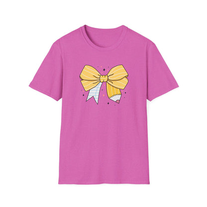 Yellow Bow Graphic T-Shirt — Cute Ribbon Illustration Tee