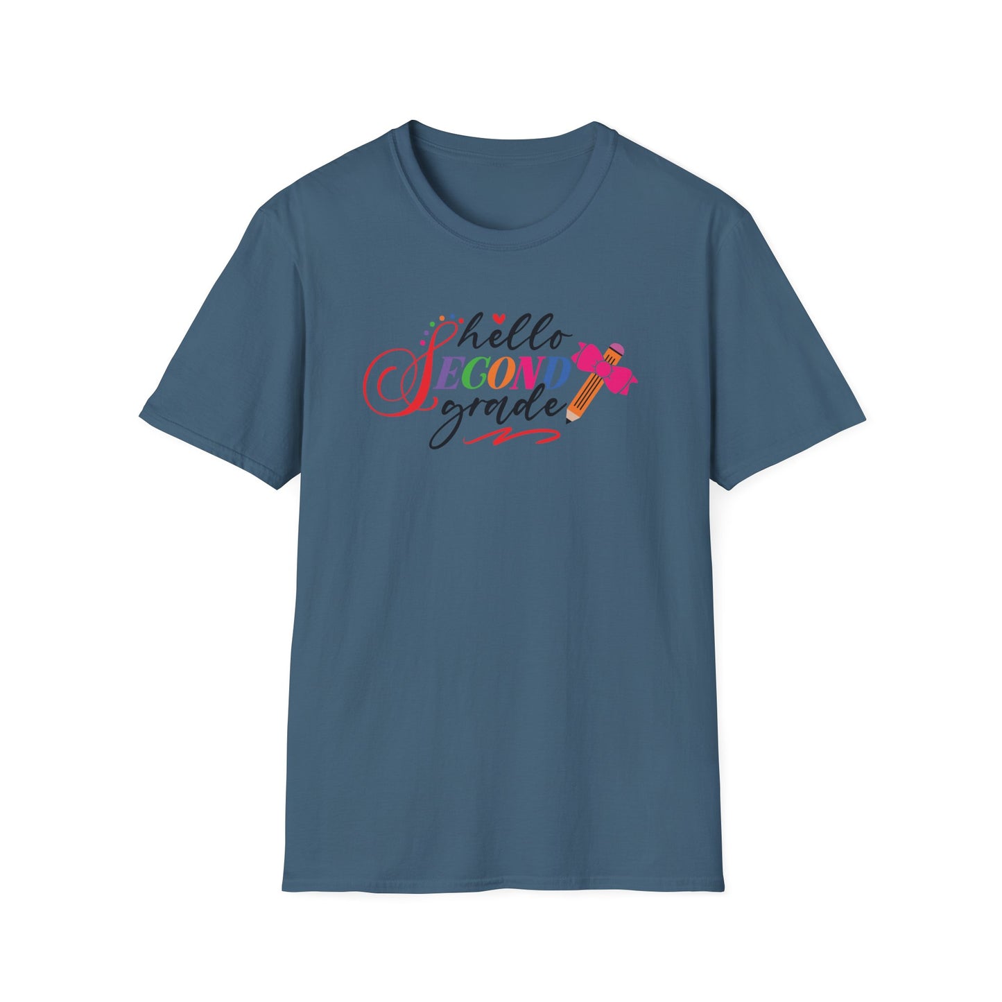 Hello Grade Teacher Shirts | Retro Back to School Graphic Tees | Preschool, Pre-K, Kindergarten, First, Second & Third Grade Teacher Shirt | Gildan 64000 Softstyle Tee