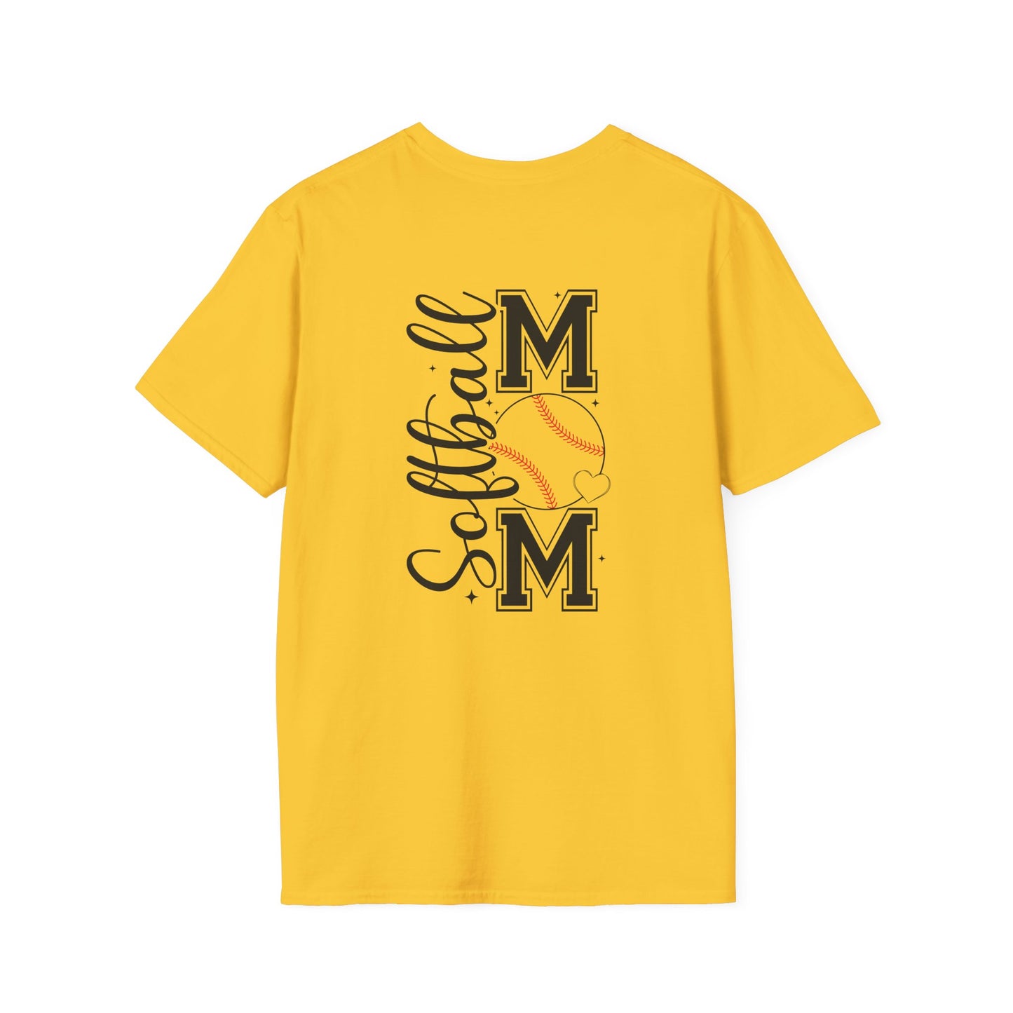 Softball Mom Front & Back Shirt – Trendy Softball Mom Graphic Tee, Double-Sided Game Day Shirt, Sports Mom Gift, Softball Season Apparel