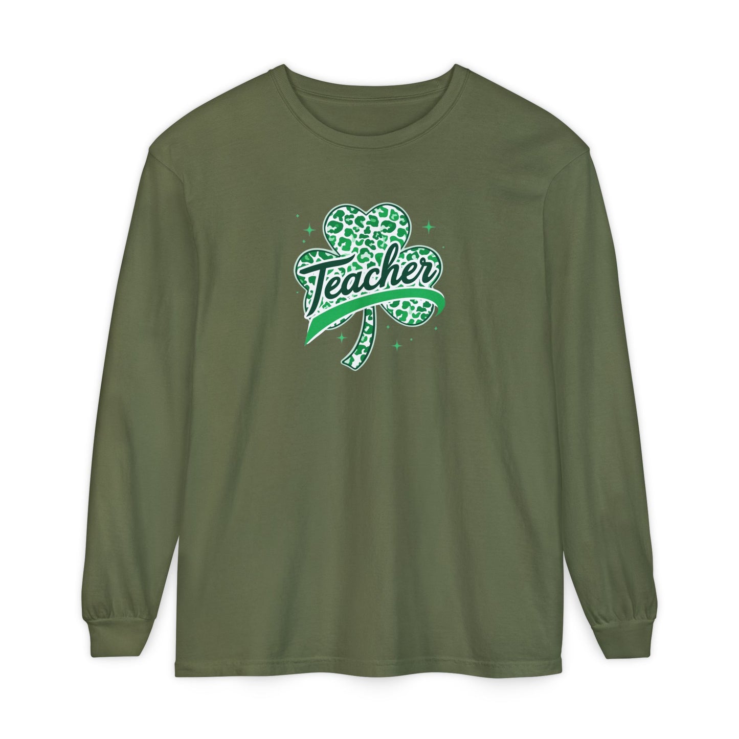Teacher Shamrock Long Sleeve Tee