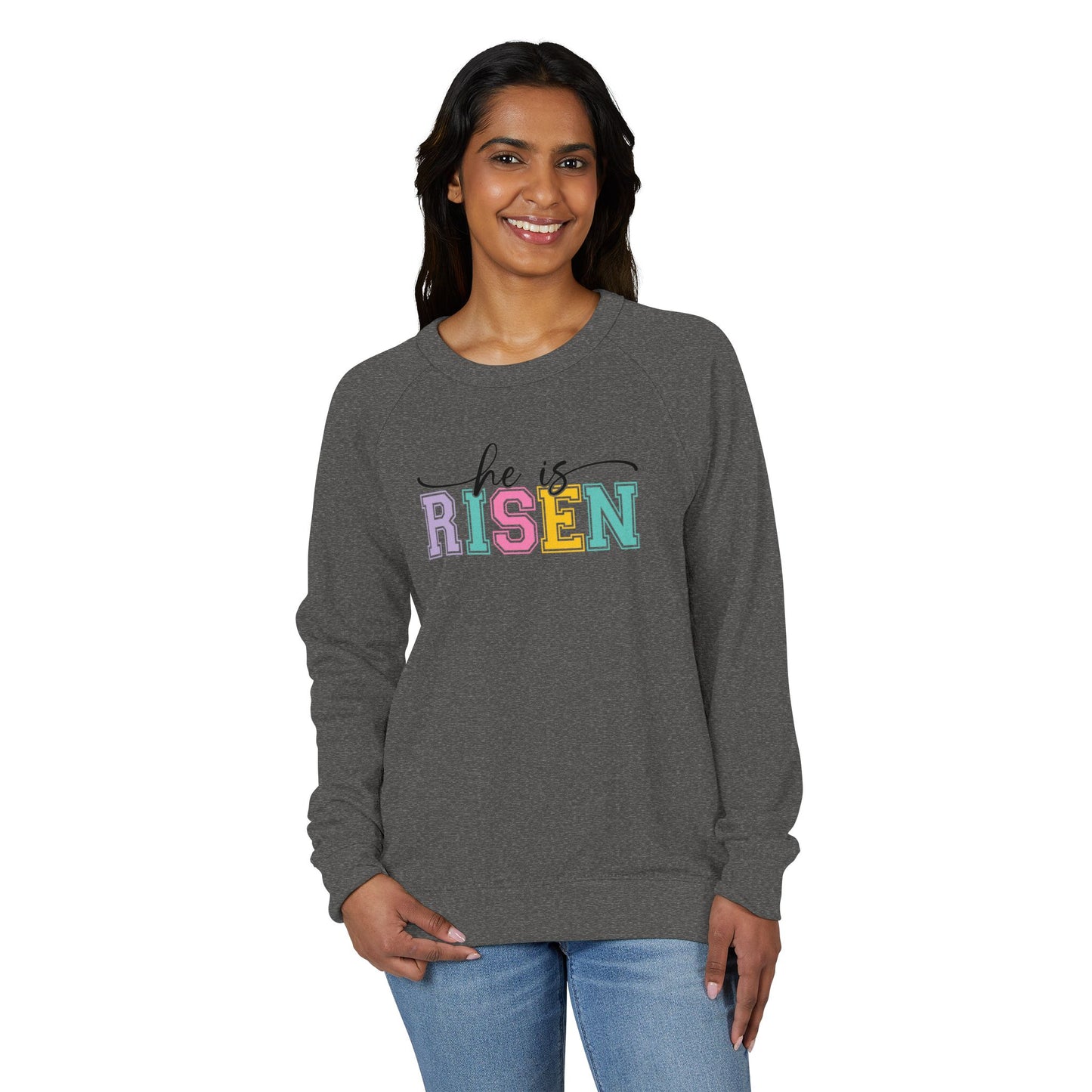 He Is Risen Christian Easter T-Shirt – Faith Based Front & Back Graphic Tee, Religious Resurrection Shirt, Pastel Easter Church Outfit for Women