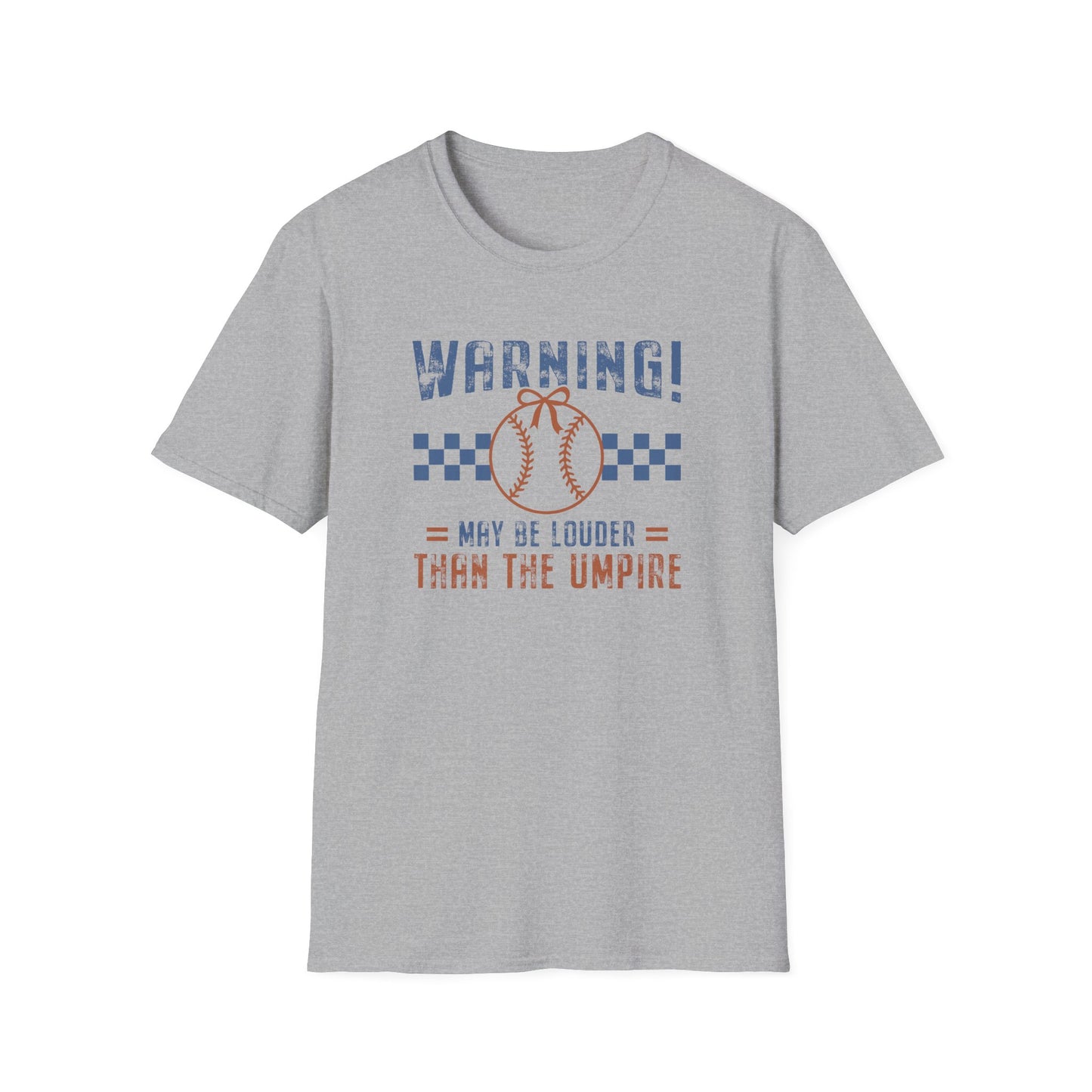 Funny Baseball Mom Shirt – “Warning May Be Louder Than The Umpire” Tee | Game Day Shirt | Baseball Parent Graphic T-Shirt