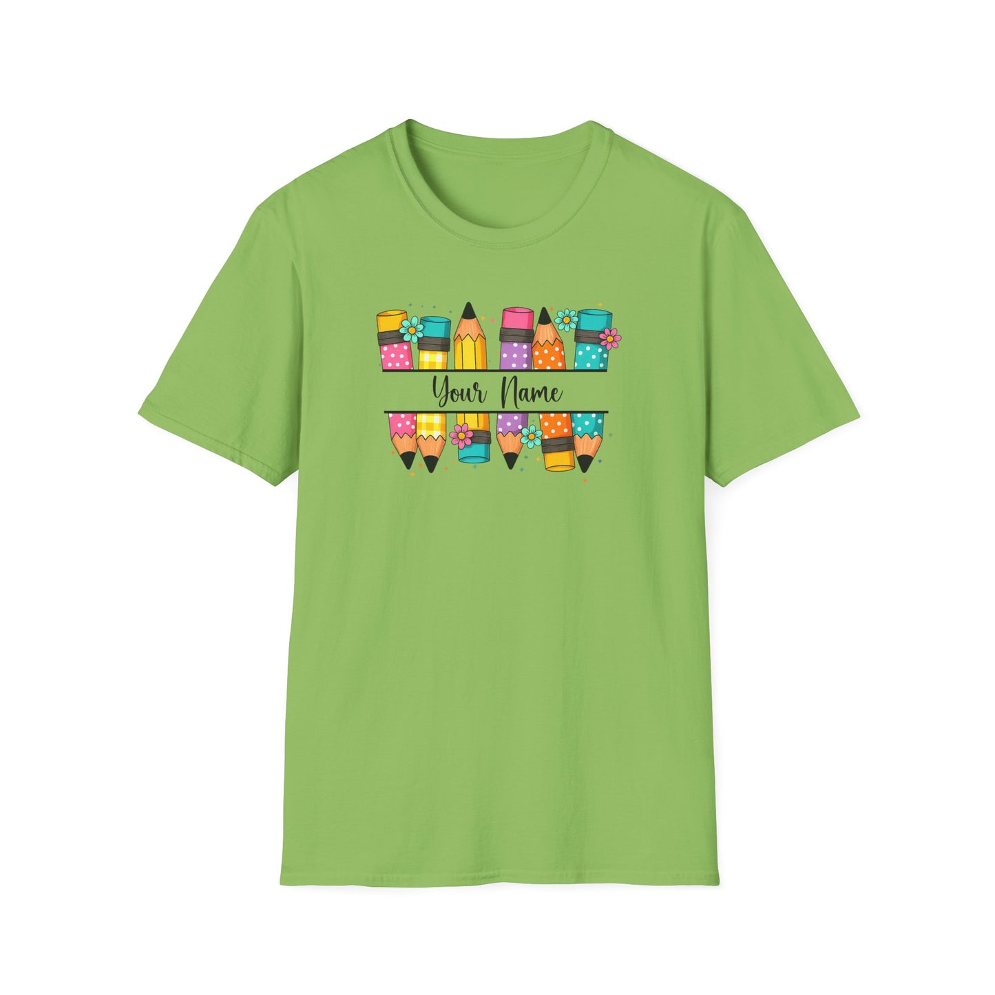 Personalized Pencil Graphic T-Shirt – Cute Back to School Teacher Tee