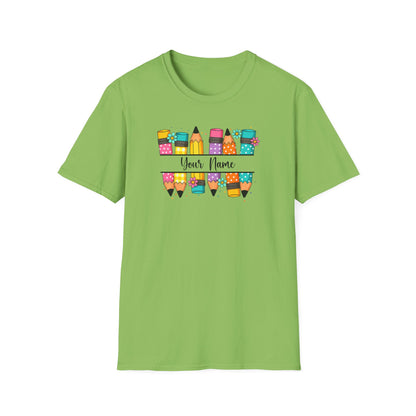 Personalized Pencil Graphic T-Shirt – Cute Back to School Teacher Tee