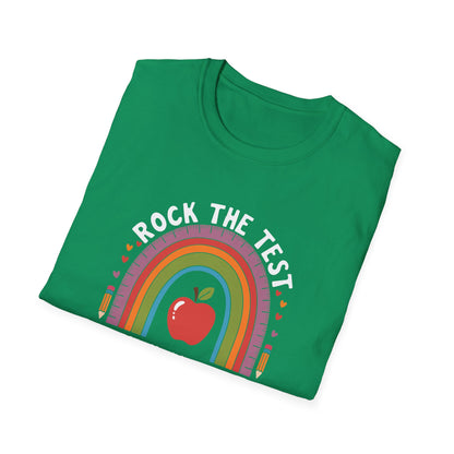 3rd Grade State Testing Teacher Shirt – “Rock The Test - Third Grade” Graphic Tee, Cute Educator T-Shirt, Funny Classroom Apparel