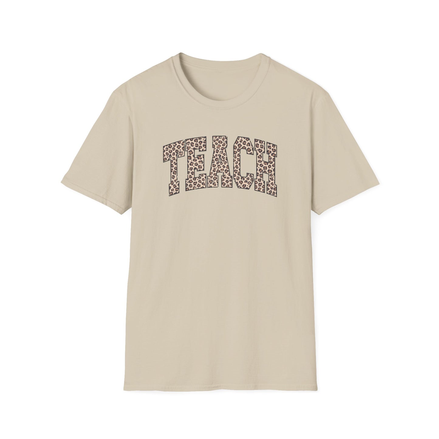 Leopard Print TEACH Shirt – Cute Teacher T-Shirt for Women – Back to School Graphic Tee – Teacher Appreciation Gift – Trendy Educator Shirt