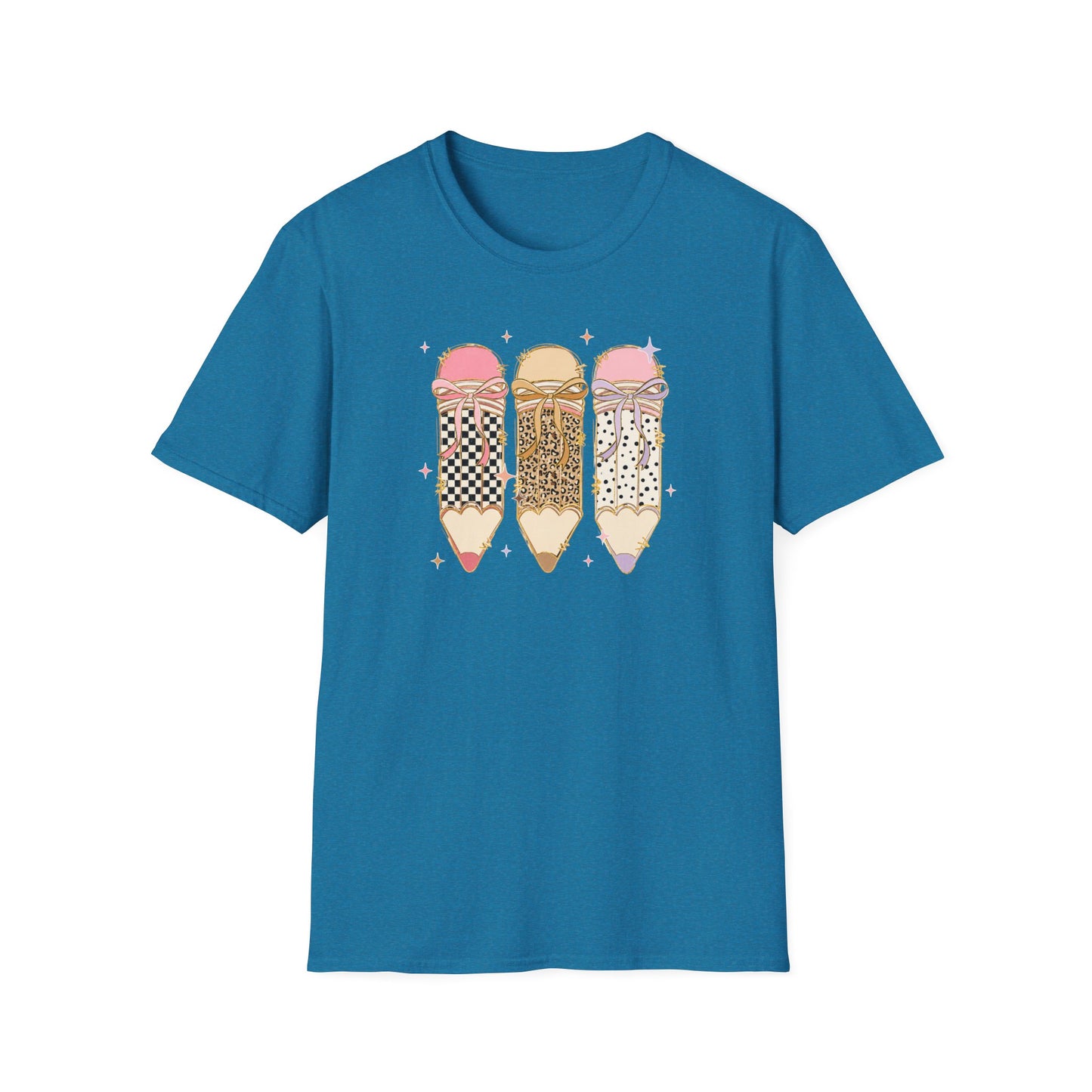 Coquette Pencil Teacher Shirt | Bow Pencil Teacher T-Shirt | Pink Leopard Checkered School Shirt