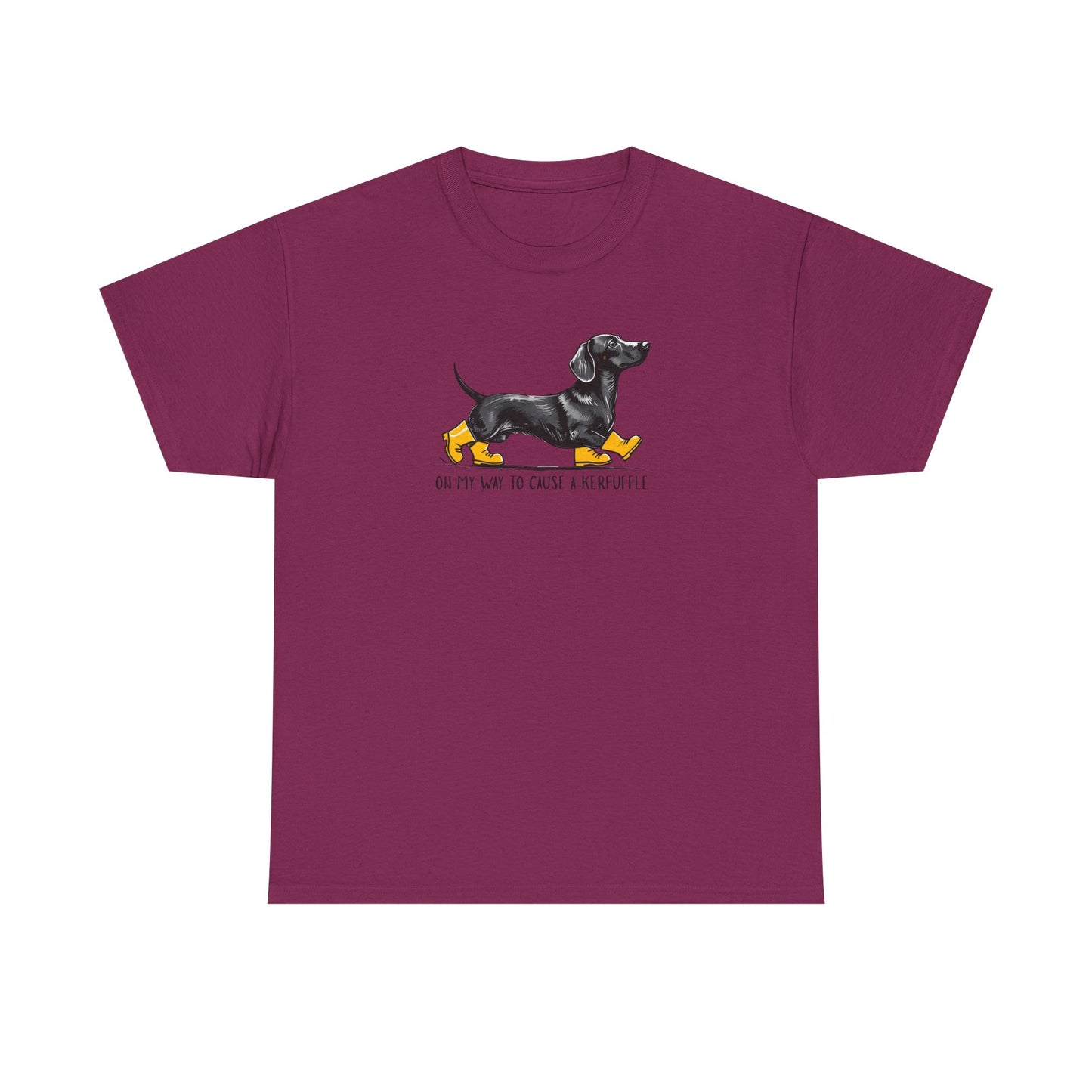 Funny Dachshund Shirt – “On My Way to Cause a Kerfuffle” Tee | Cute Wiener Dog Shirt